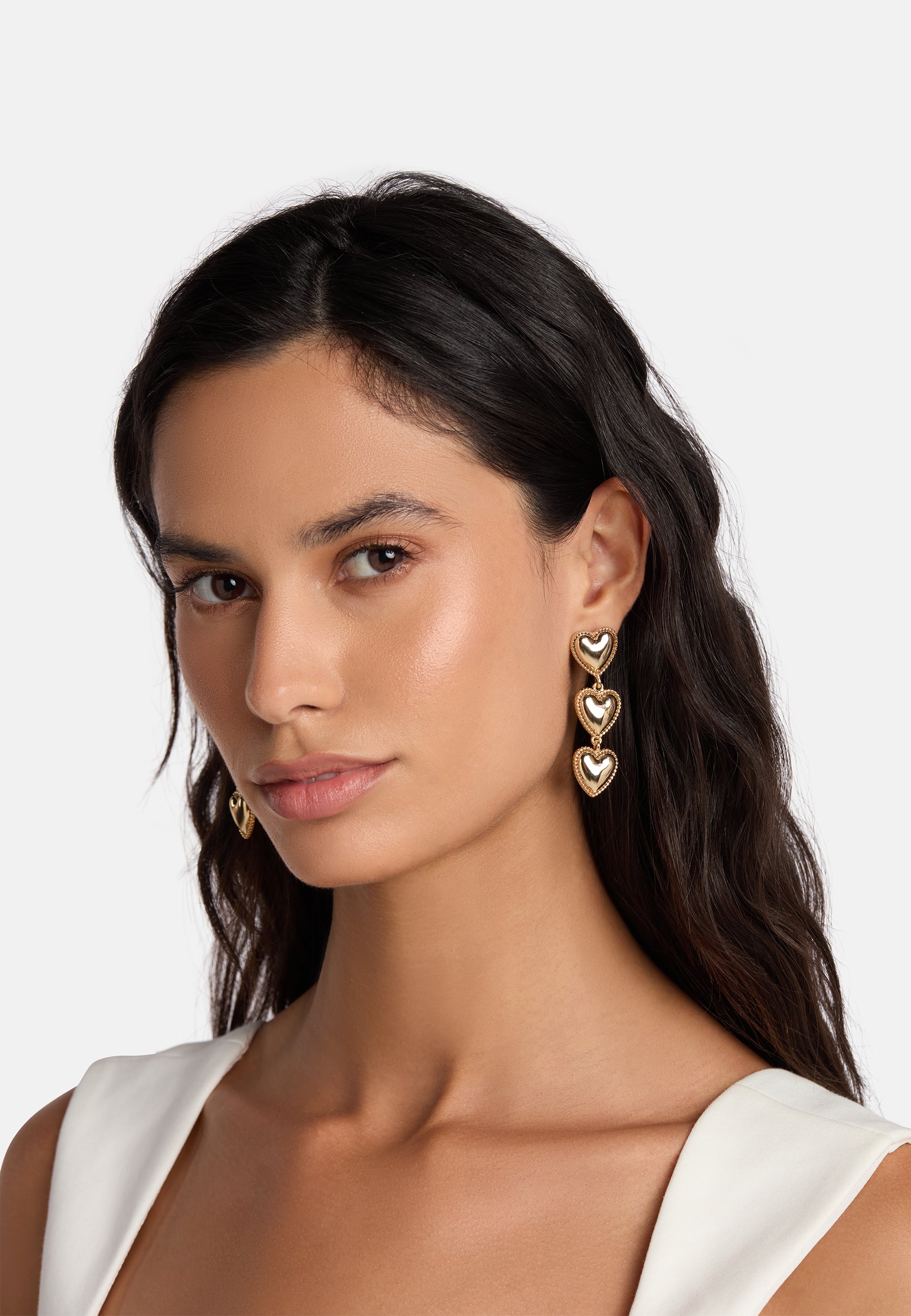 MB Maeva Gold-Plated Heart Earrings