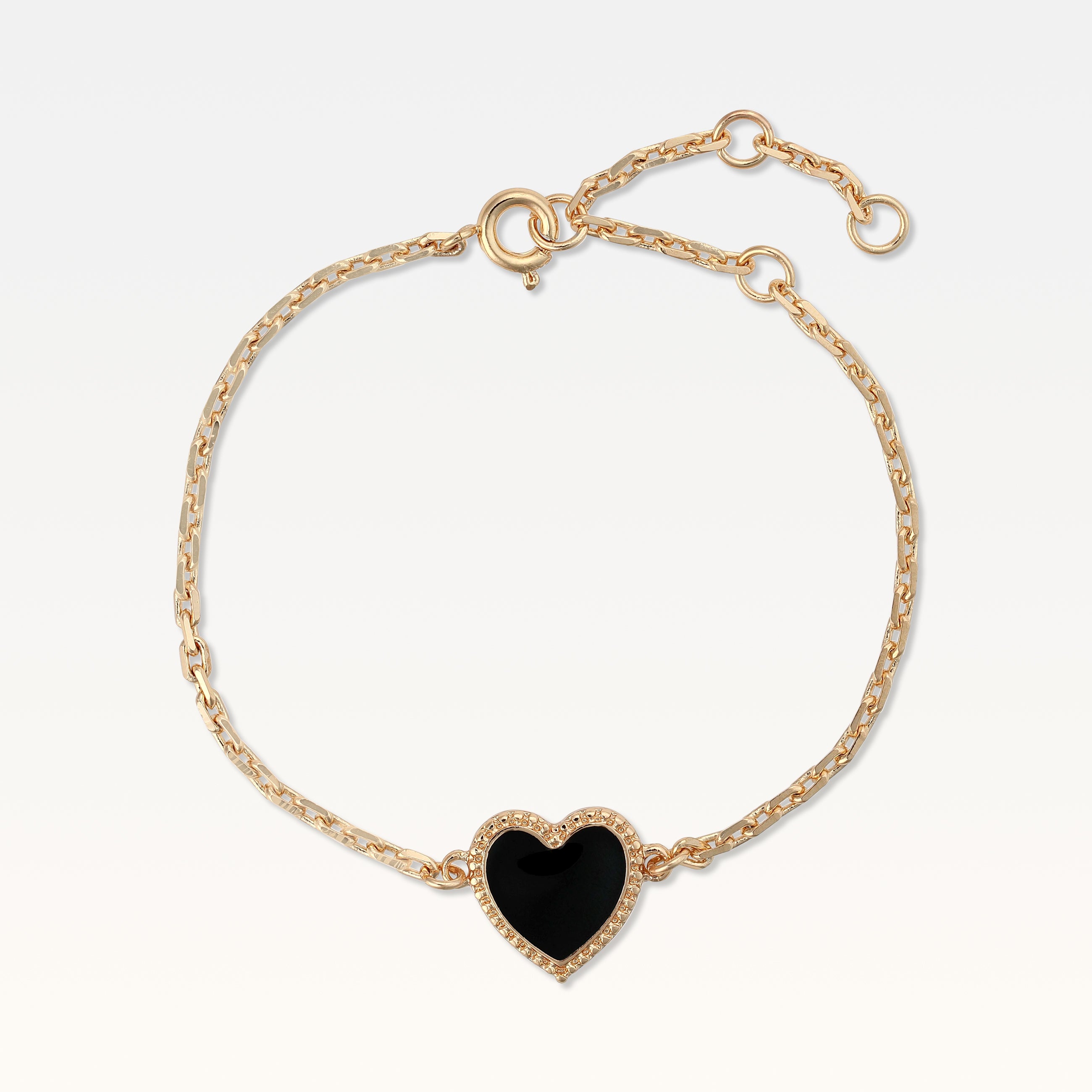 MB Maeva Gold-Plated Black Heart Bracelet