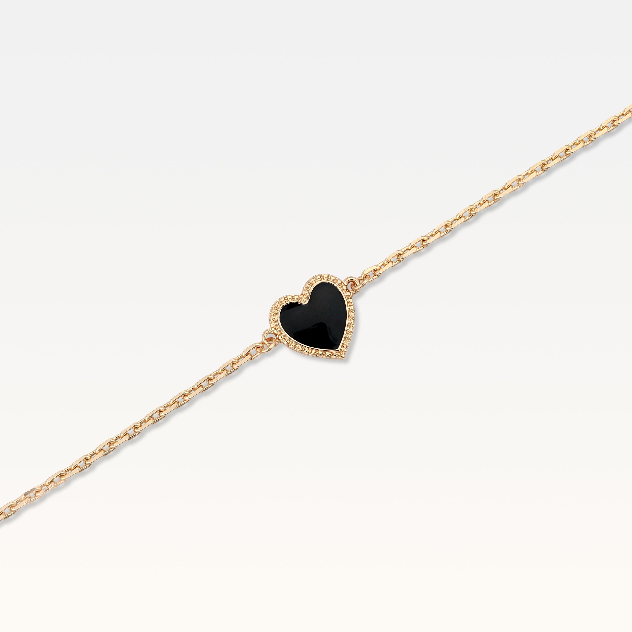 MB Maeva Gold-Plated Black Heart Bracelet