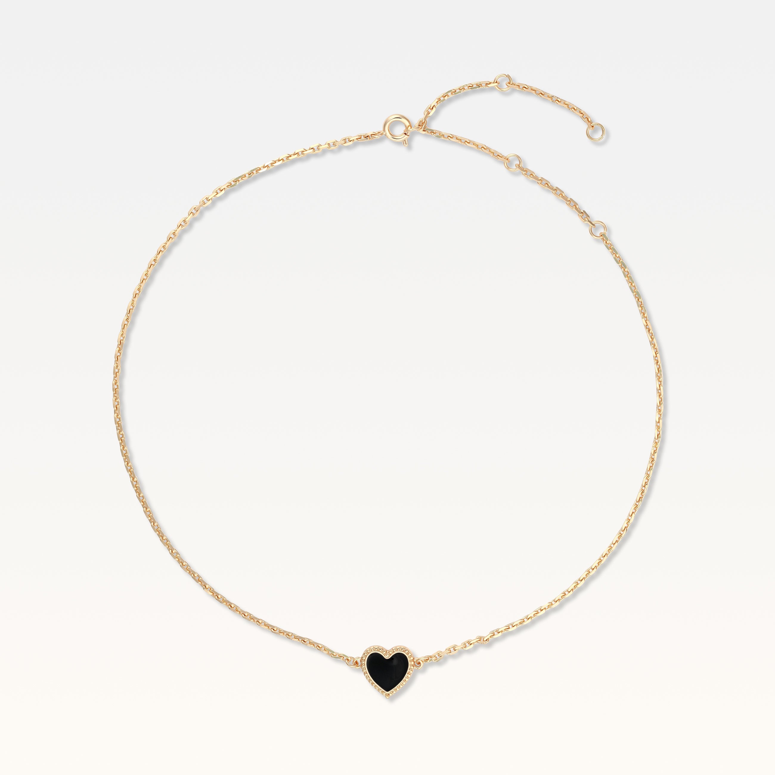 MB Maeva Gold-Plated Black Heart Necklace