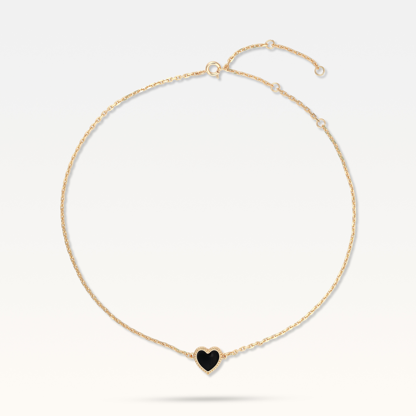 MB Maeva Gold-Plated Black Heart Necklace