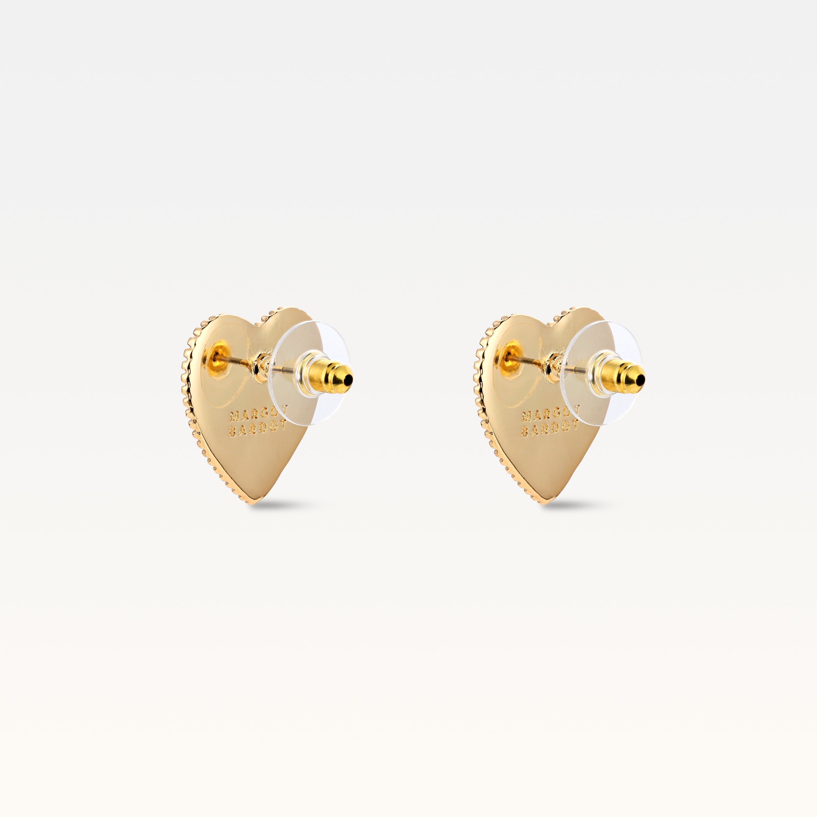 MB Maeva Gold-Plated Black Heart Studs