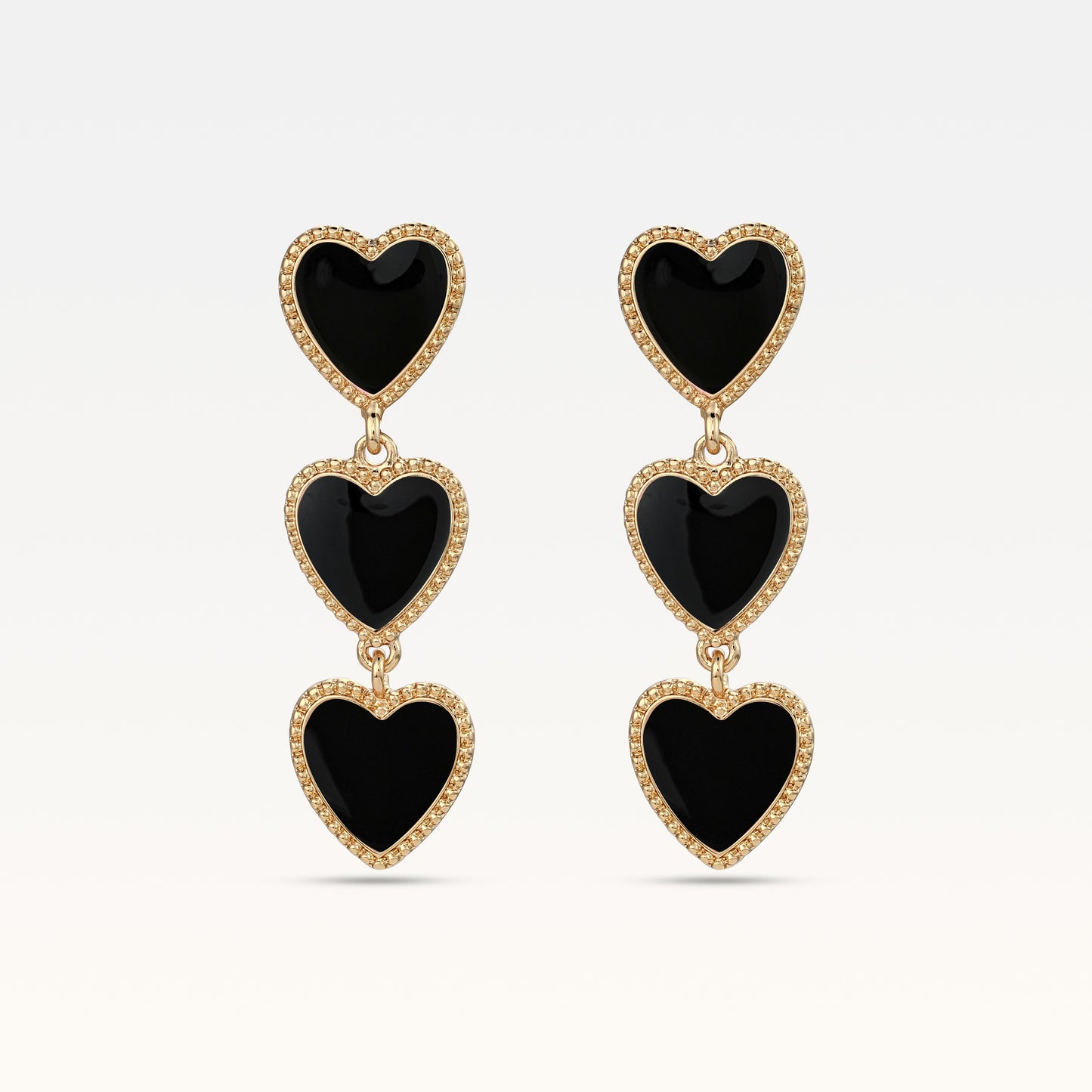 MB Maeva Gold-Plated Black Heart Set