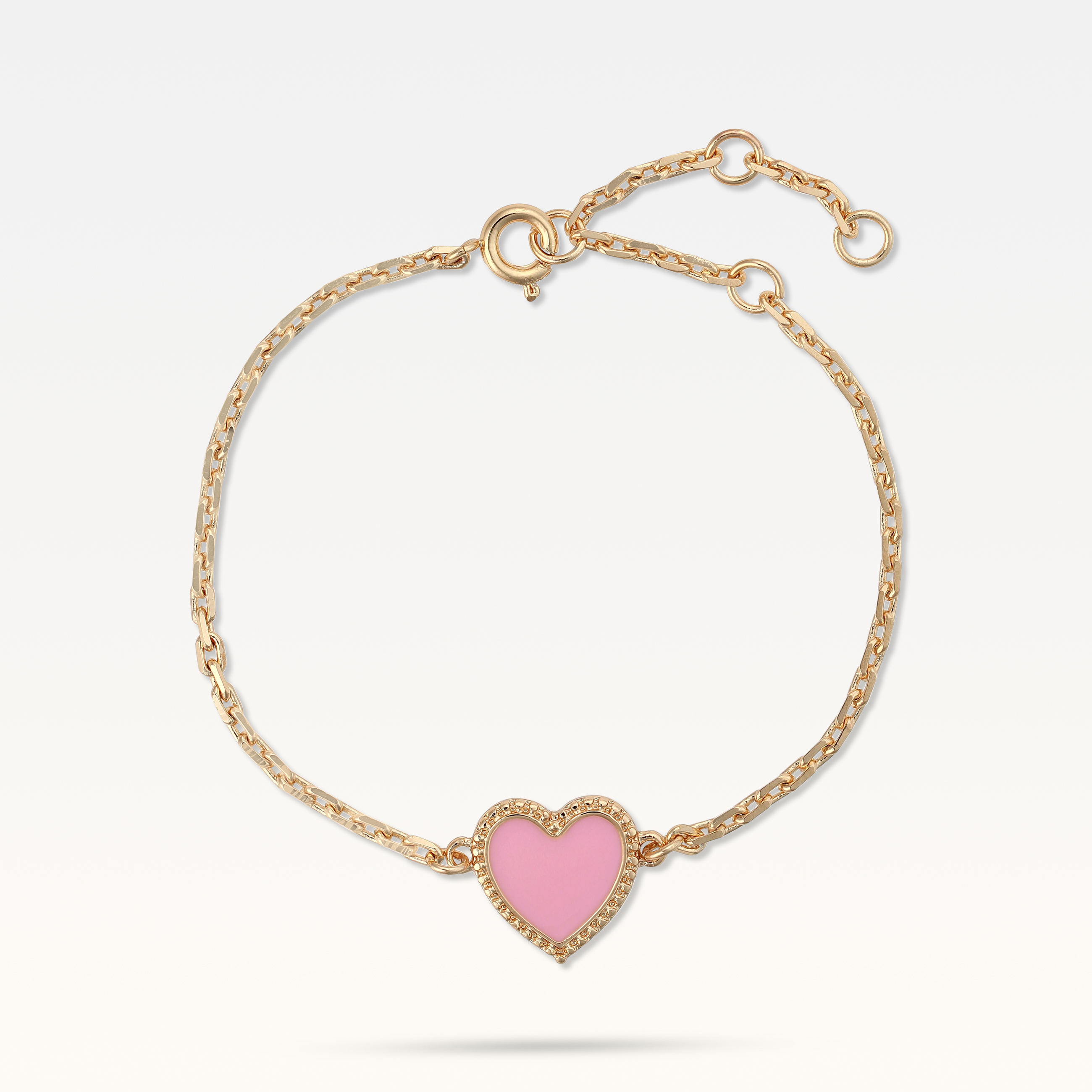 MB Maeva Gold-Plated Pink Heart Bracelet