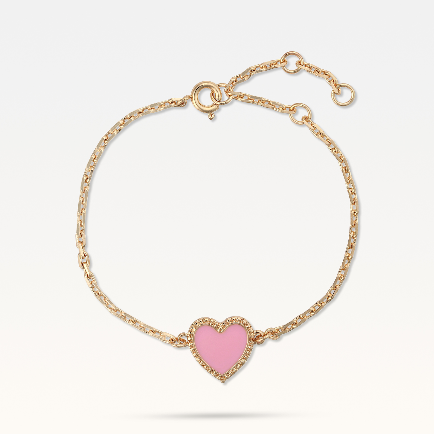 MB Maeva Gold-Plated Pink Heart Bracelet