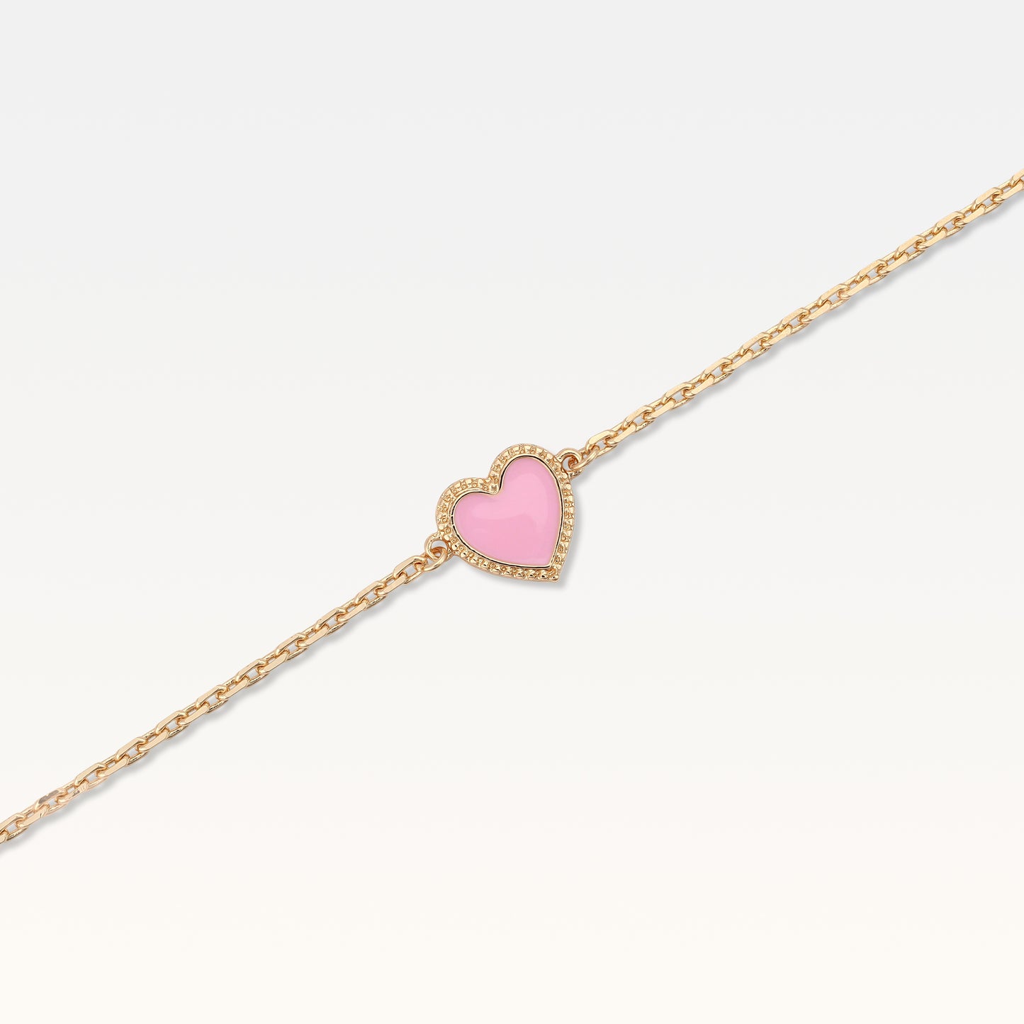 MB Maeva Gold-Plated Pink Heart Bracelet