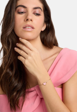 MB Maeva Gold-Plated Pink Heart Bracelet