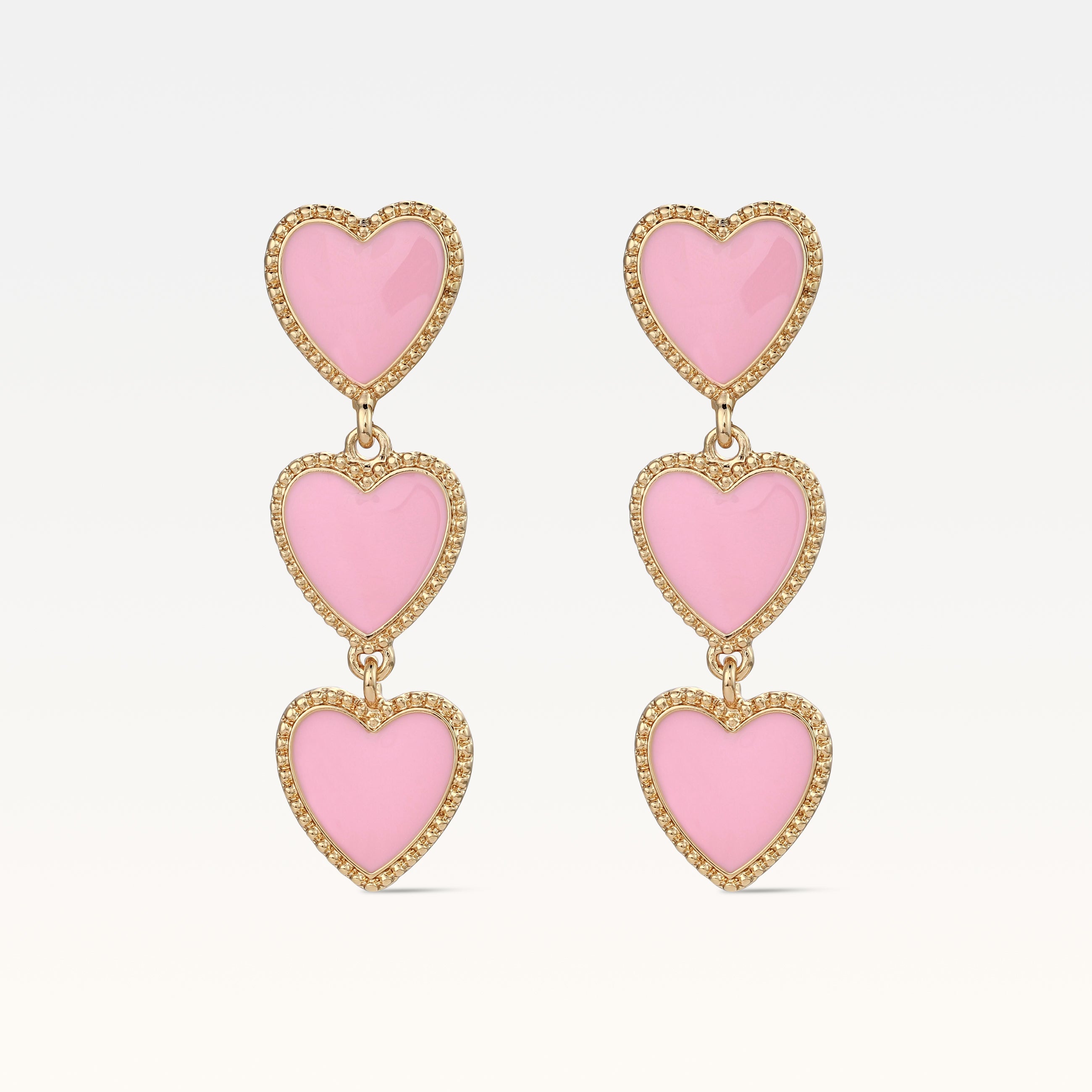 MB Maeva Gold-Plated Pink Heart Earrings