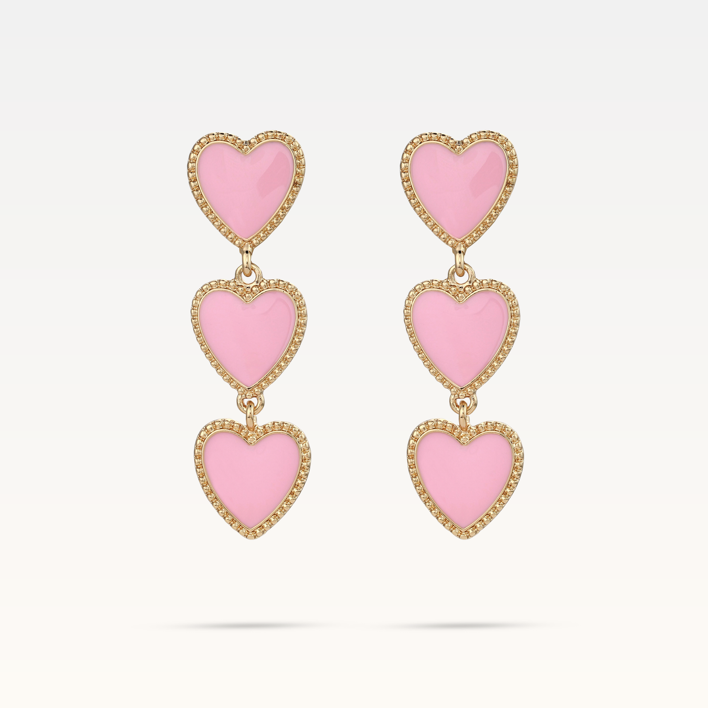 MB Maeva Gold-Plated Pink Heart Earrings