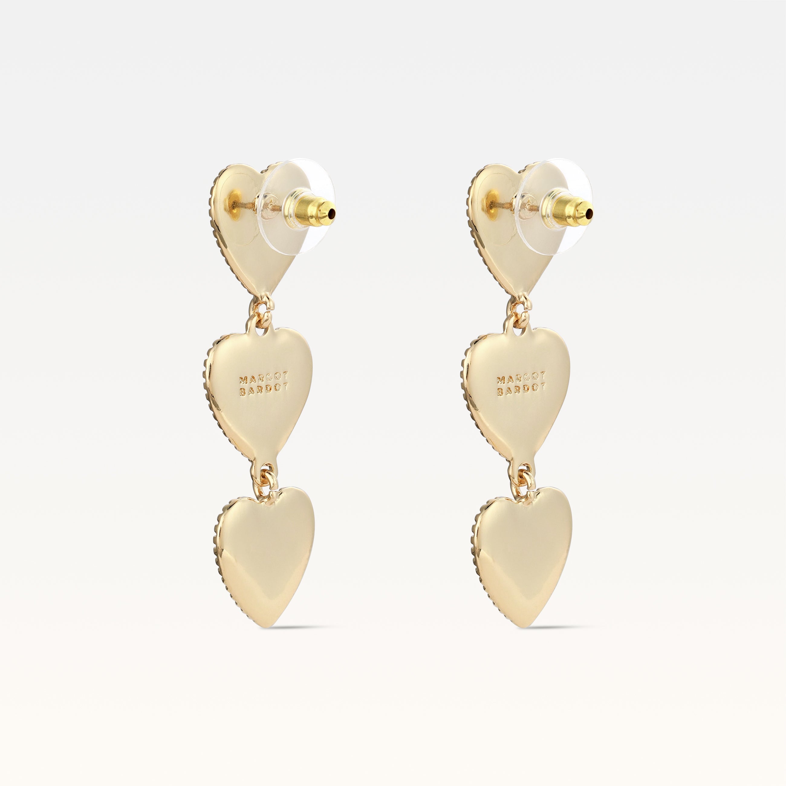 MB Maeva Gold-Plated Pink Heart Earrings