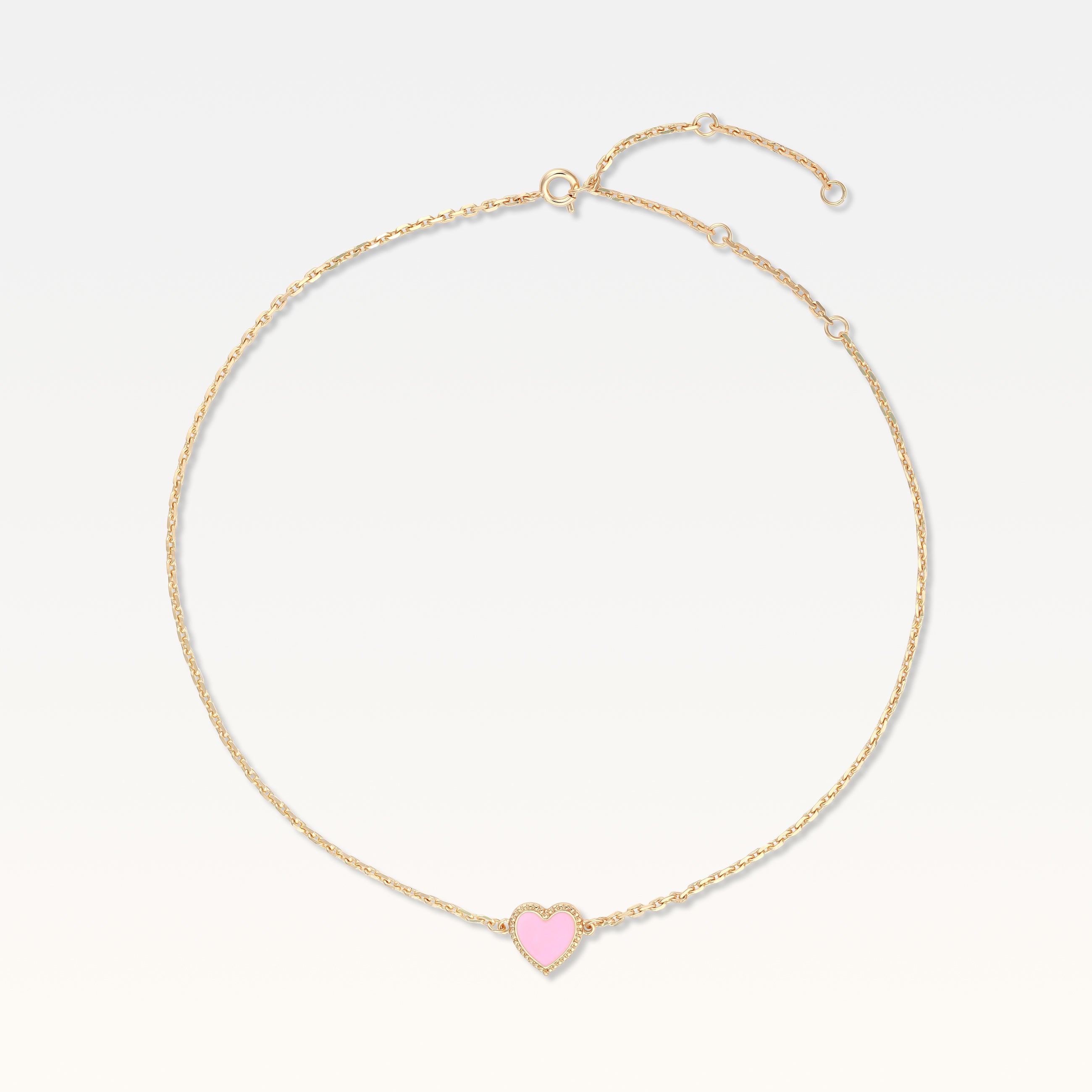 MB Maeva Gold-Plated Pink Heart Necklace