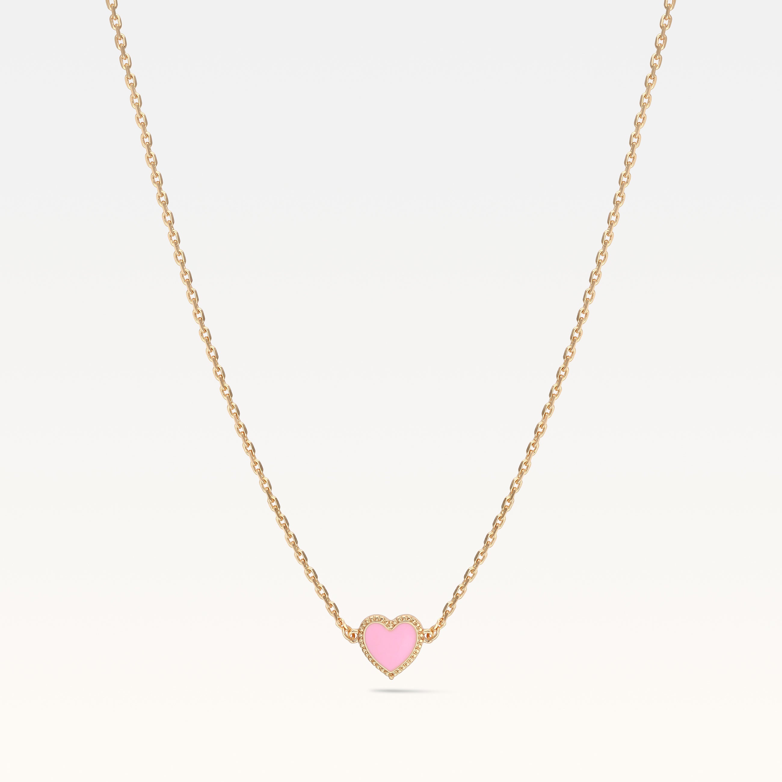 MB Maeva Gold-Plated Pink Heart Necklace