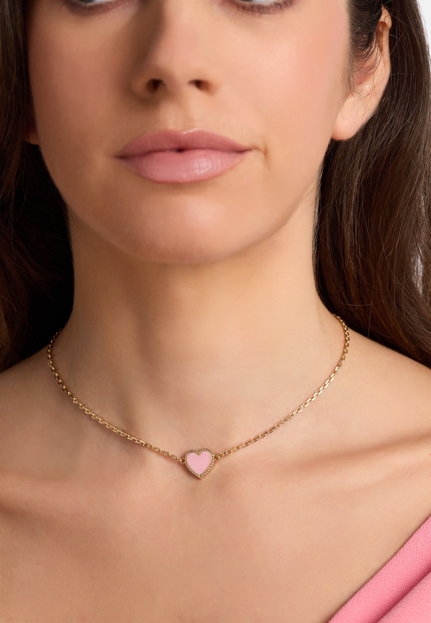 MB Maeva Gold-Plated Pink Heart Set