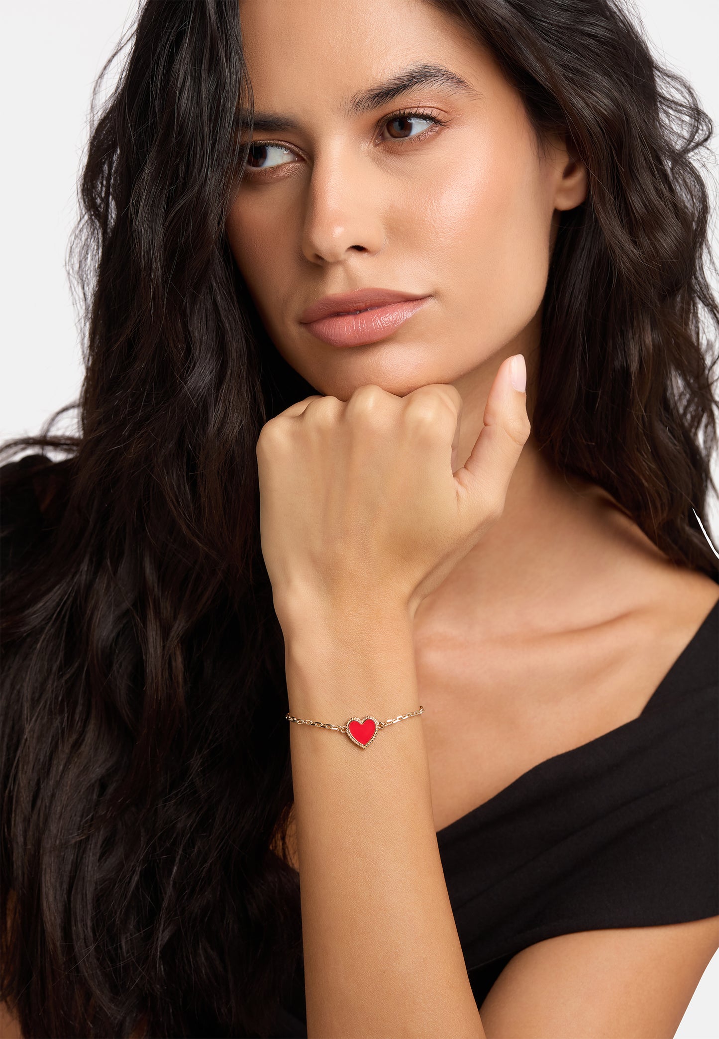 MB Maeva Gold-Plated Red Heart Bracelet