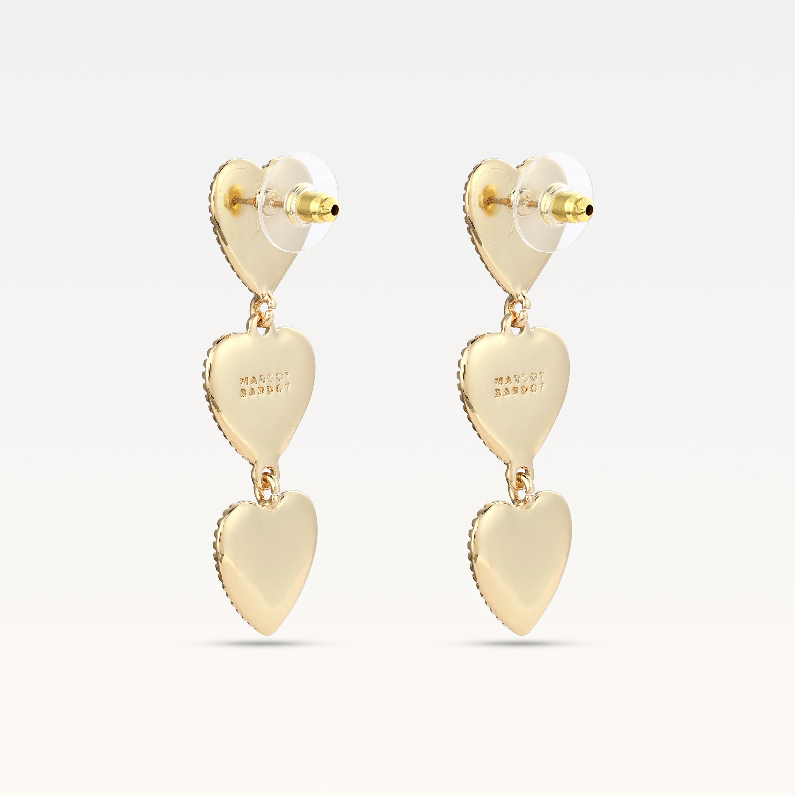 MB Maeva Gold-Plated Red Heart Earrings