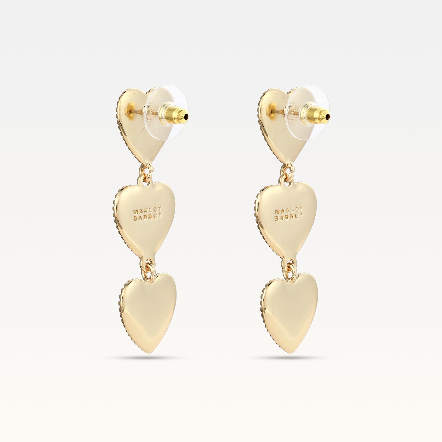 MB Maeva Gold-Plated Red Heart Earrings