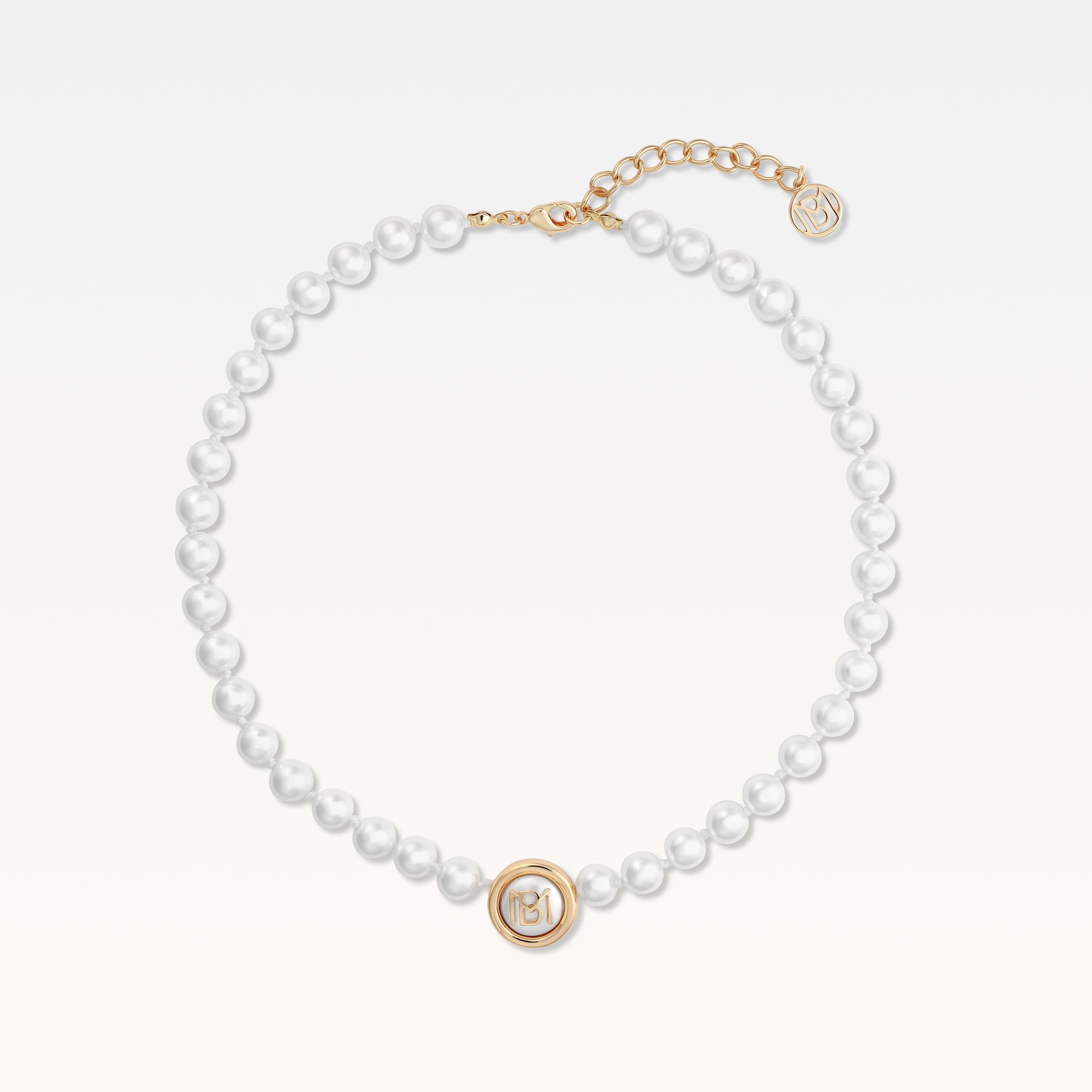 MB Signature Elegant Gold-Plated Pearl Choker