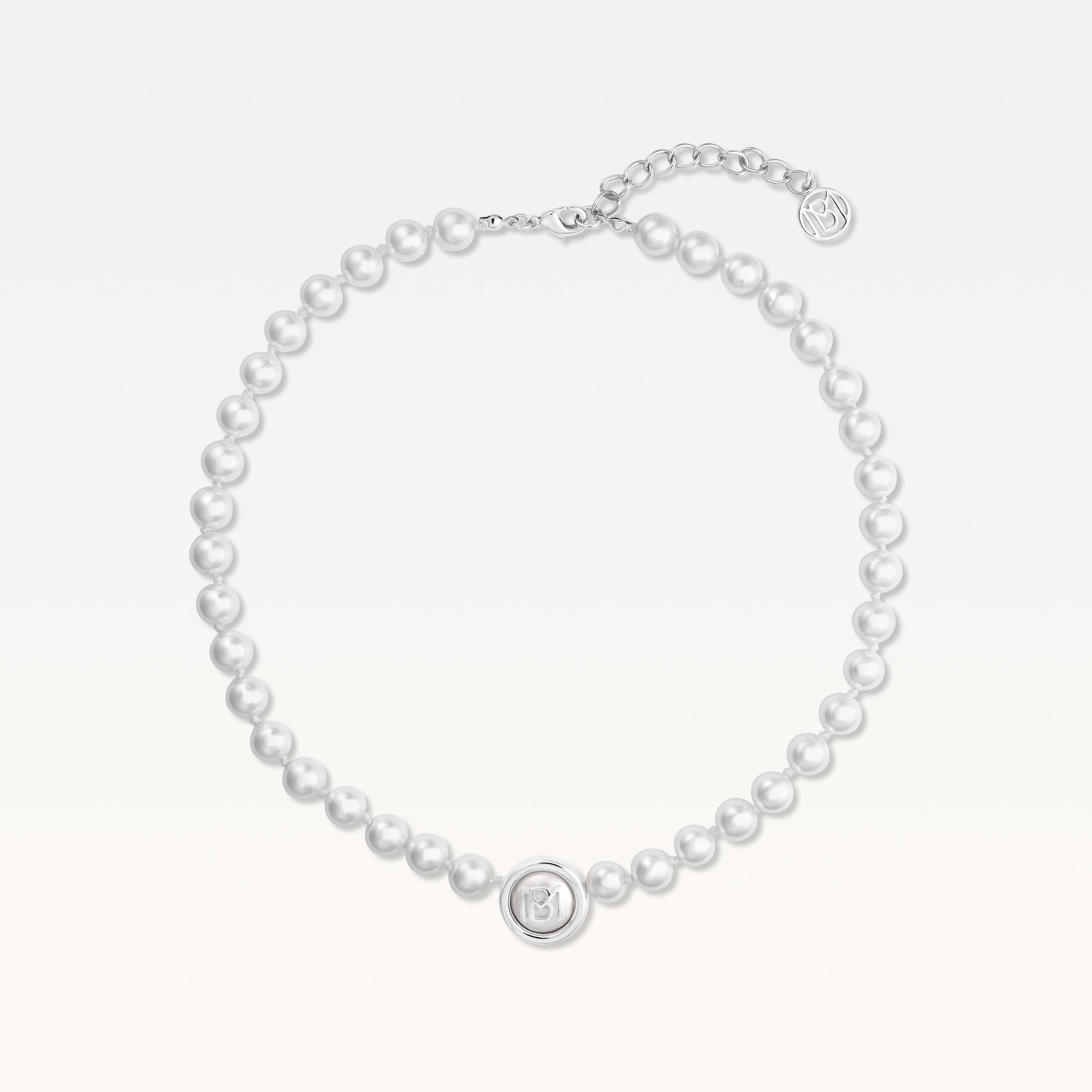 MB Signature Elegant Silver-Plated Pearl Choker