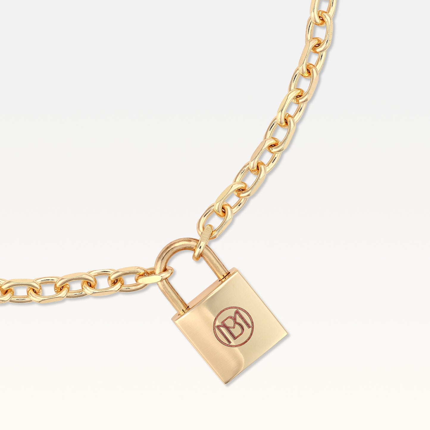 MB Signature Gold-Plated Lock & Key Necklace