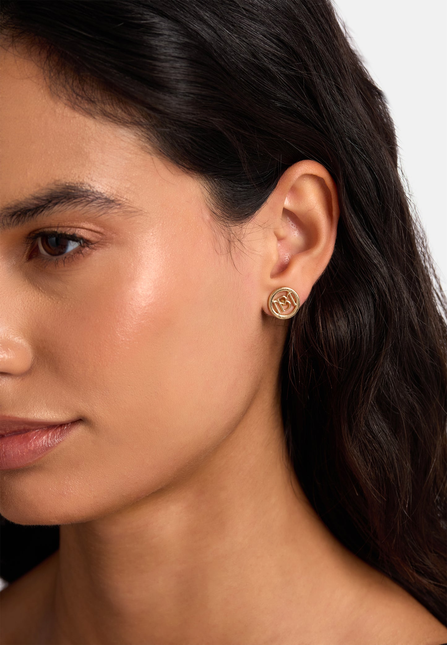 MB Signature Gold-Plated Stud Earrings