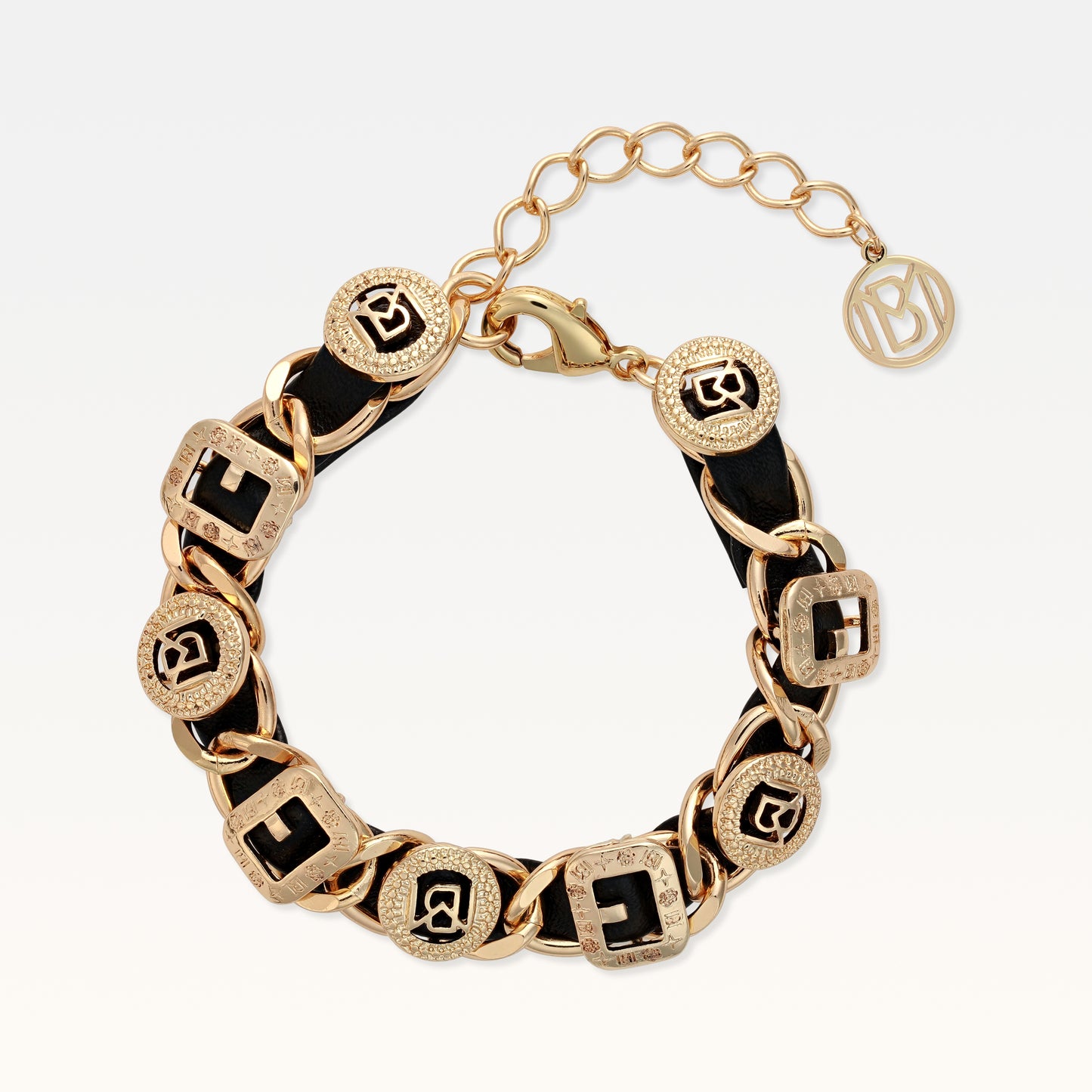 MB Signature Leather Luxe Gold-Plated Chain Bracelet