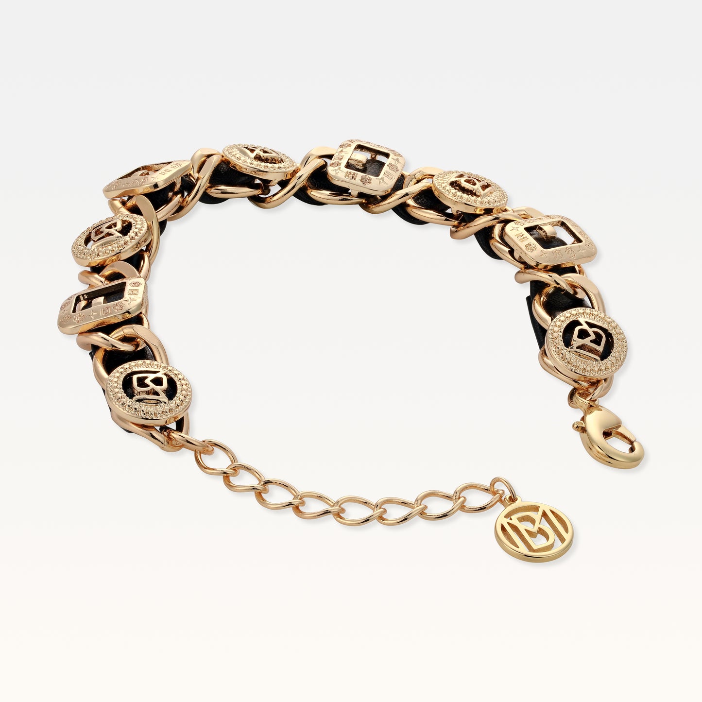 MB Signature Leather Luxe Gold-Plated Chain Bracelet