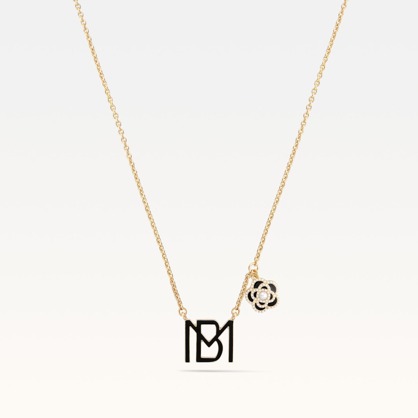 MB Signature Noir Camelia Gold-Plated Necklace