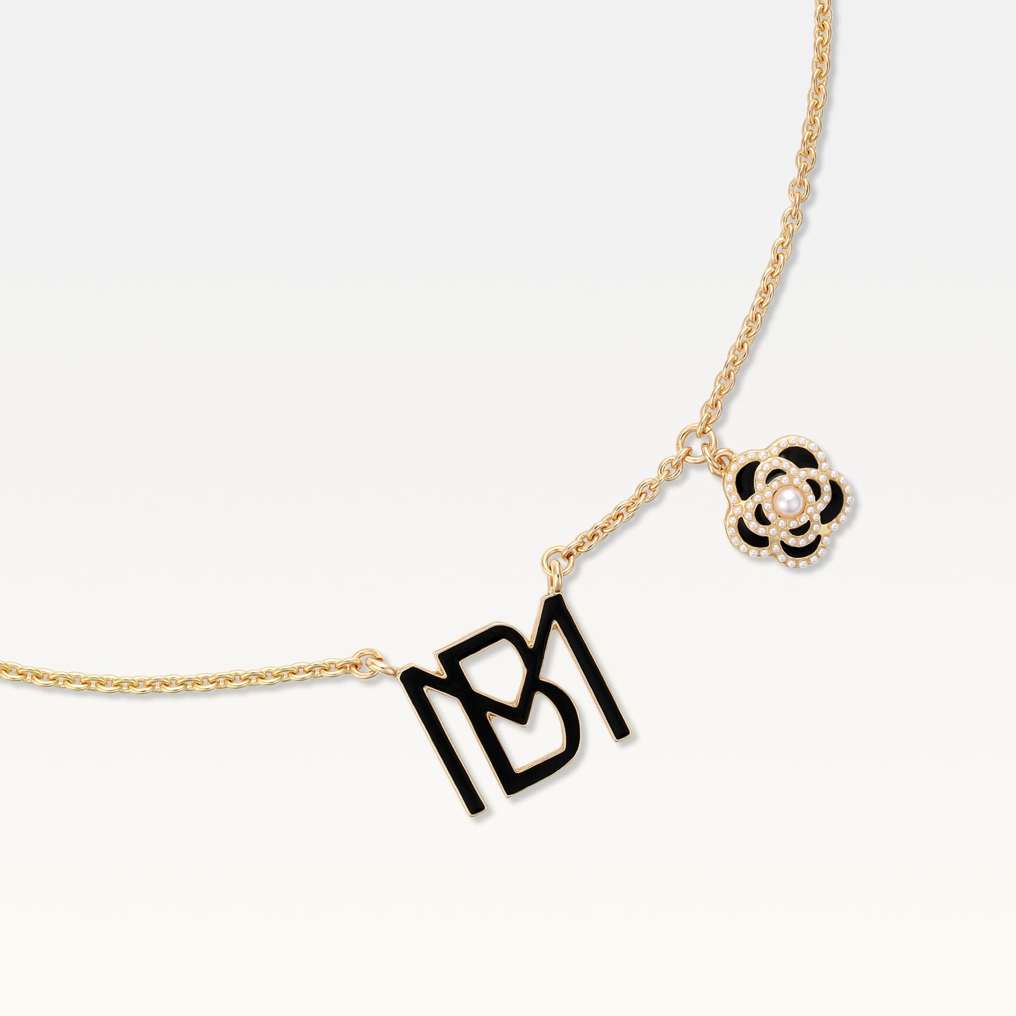 MB Signature Noir Camelia Gold-Plated Necklace