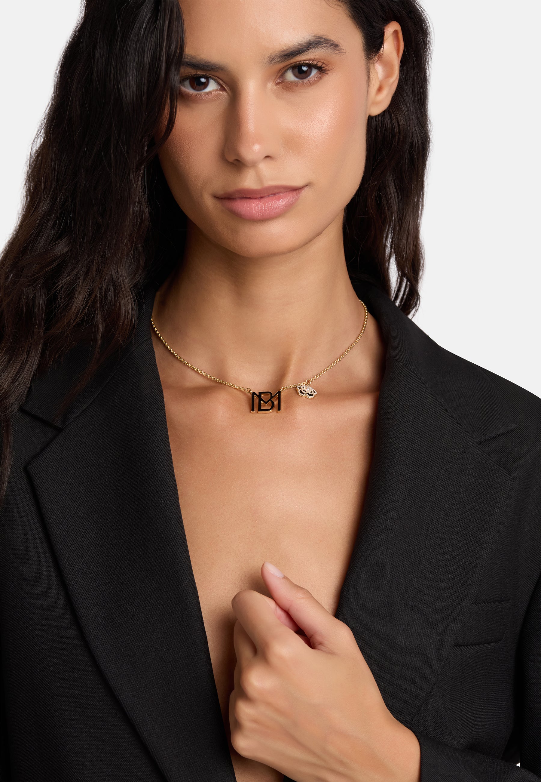 MB Signature Noir Camelia Gold-Plated Necklace