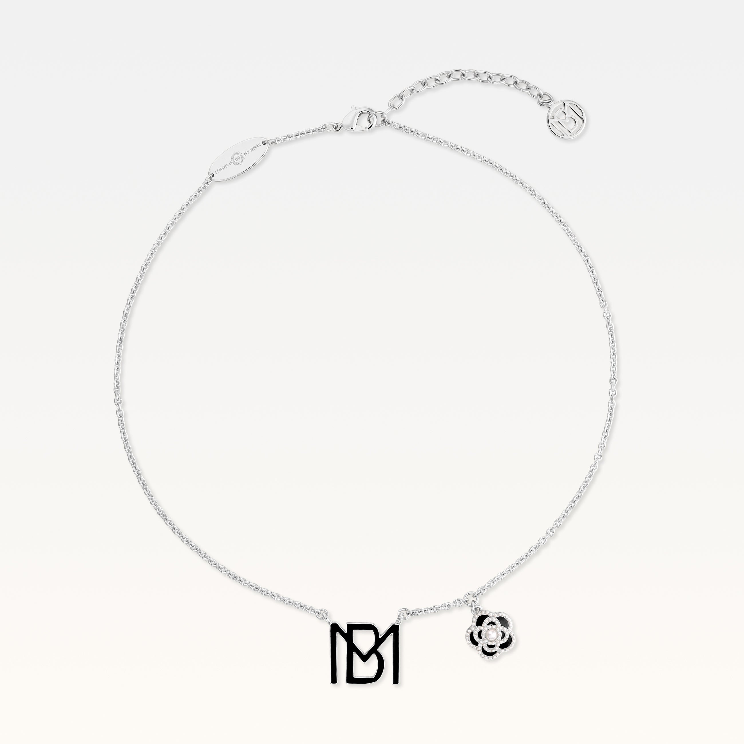 MB Signature Noir Camelia Silver-Plated Necklace