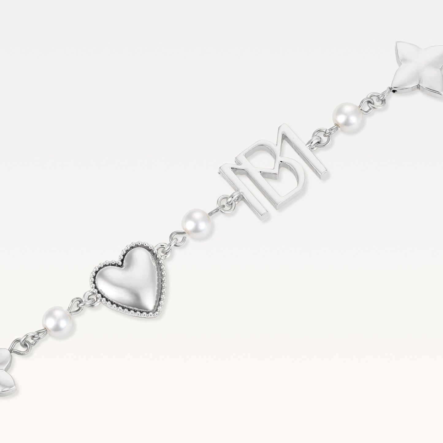 MB Signature Silver-Plated Heart Bracelet