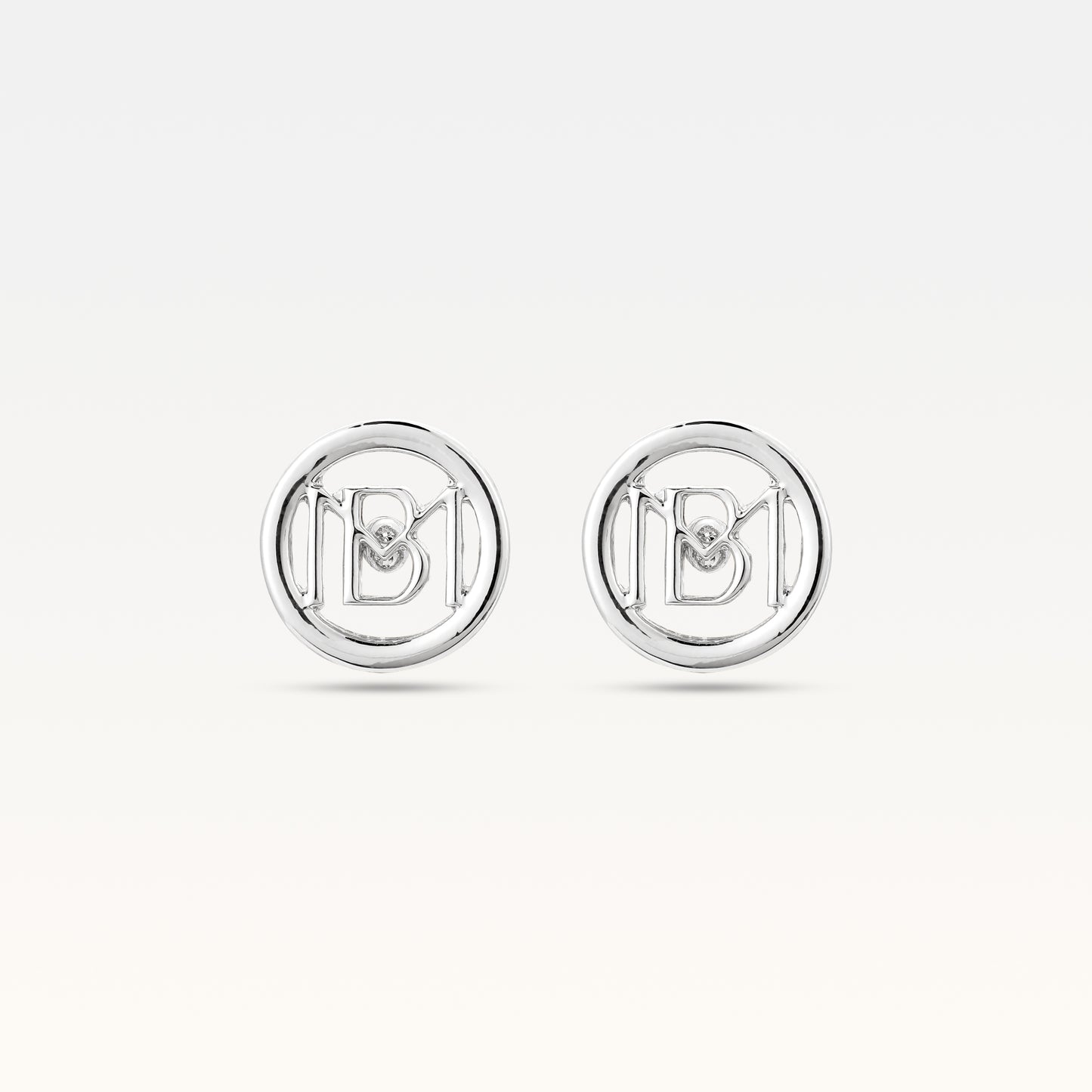 MB Signature Silver-Plated Stud Earrings