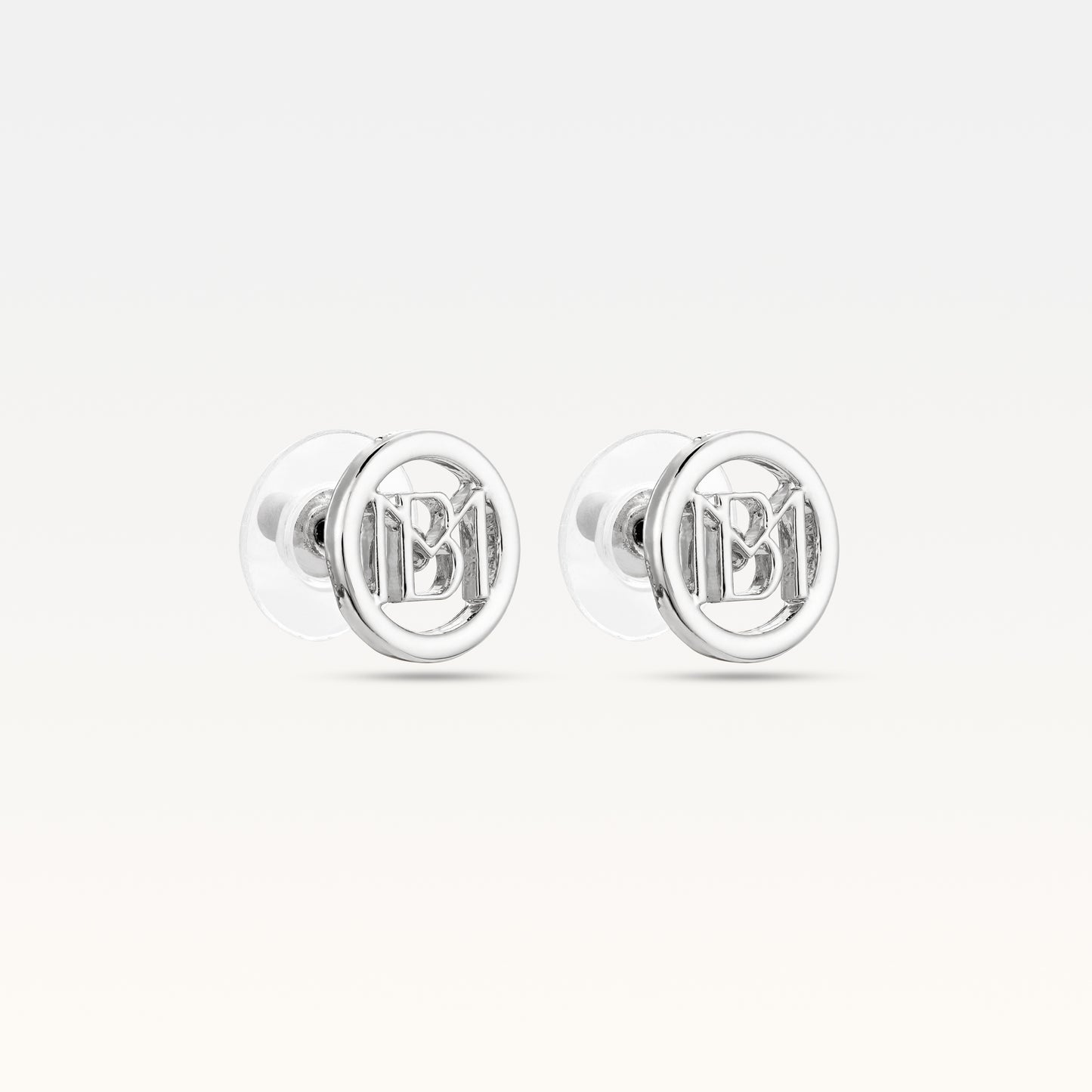 MB Signature Silver-Plated Stud Earrings