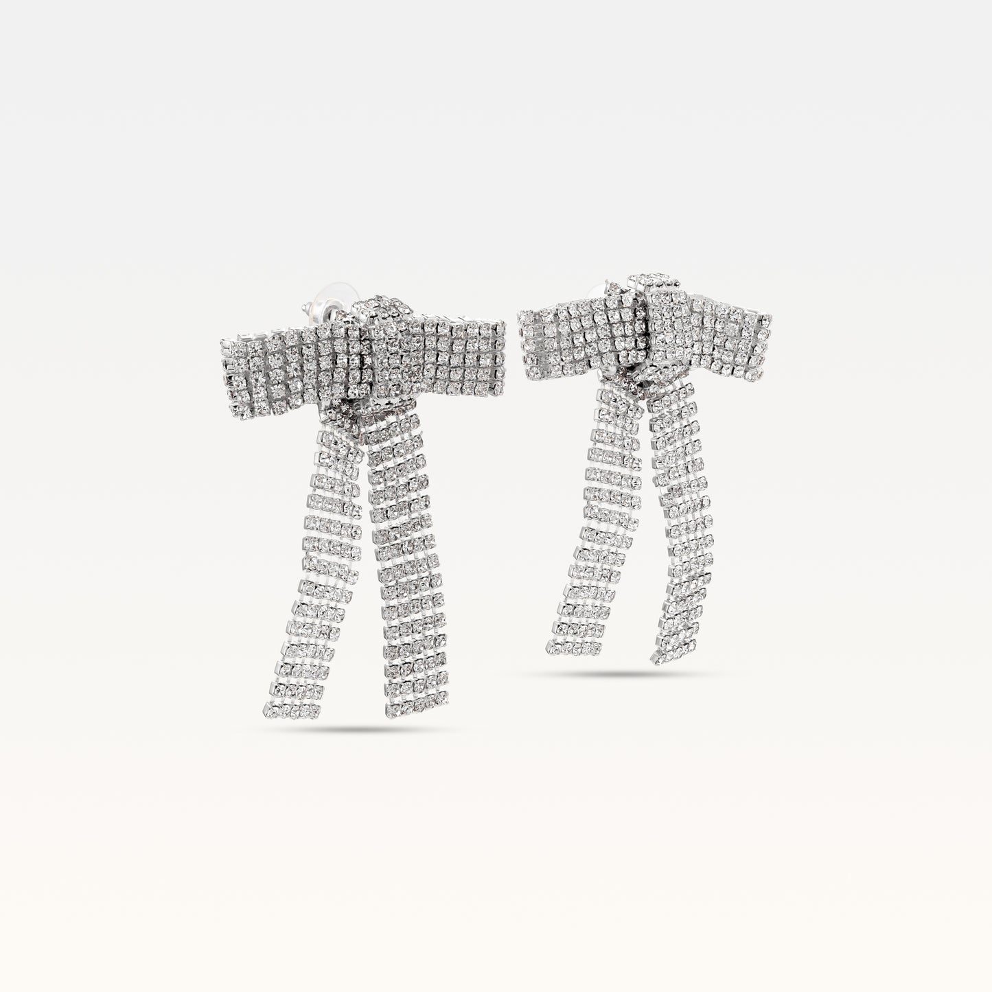 MB Silver Colored Bow Earrings