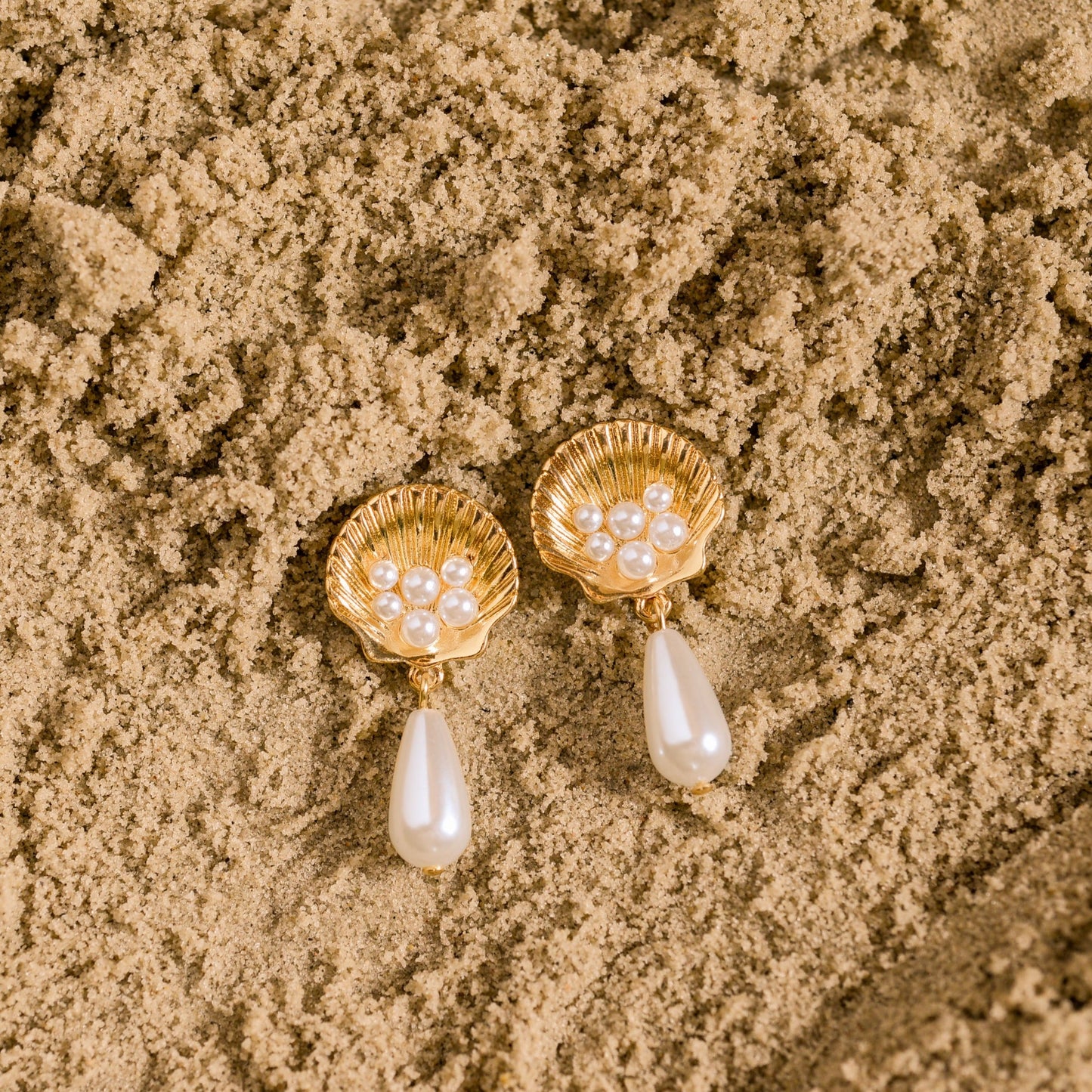 Attina Pearl Drop Earrings - Gold