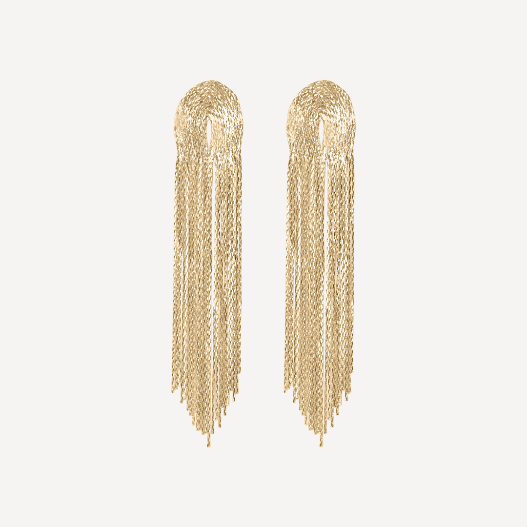 Asim Long Earrings - Gold