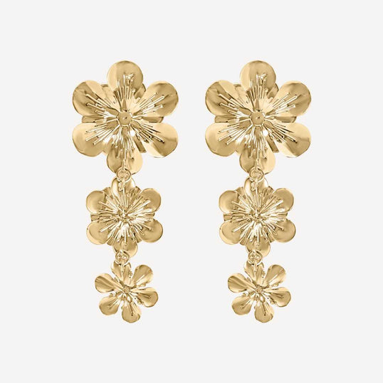 Andrea Flower Earrings - Gold Margot Bardot Online
