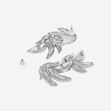 Brenda Leaf Earrings - Silver Margot Bardot Online
