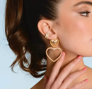 Dina Heart Earrings - Gold Margot Bardot Online