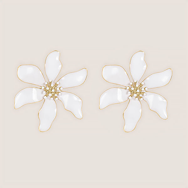 Boucles d'oreilles Fleur - Blanc