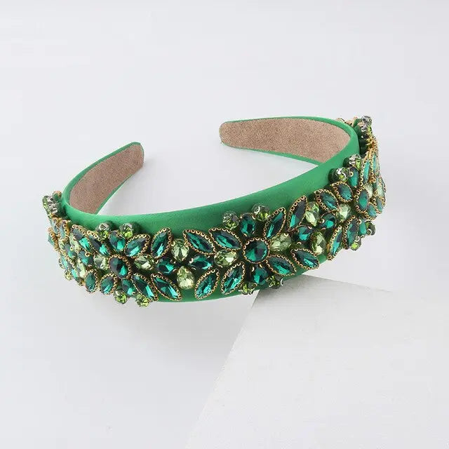 HAIRBAND FLOWER CRISTALS - GREEN Margot Bardot Online