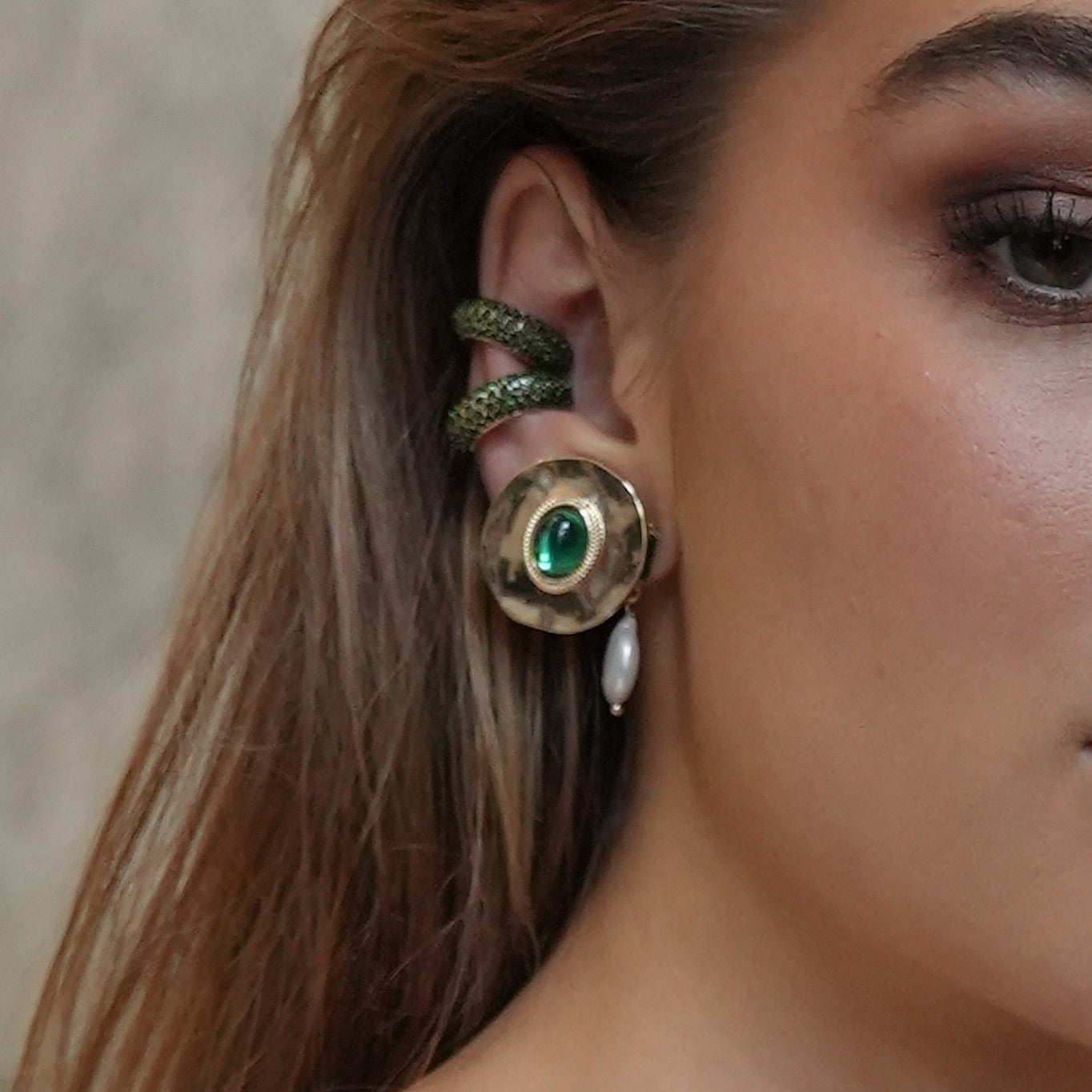 Lolita Earrings - Emerald Gold Margot Bardot Online