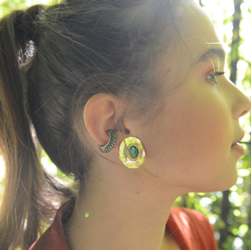 Lolita Earrings - Emerald Gold Margot Bardot Online