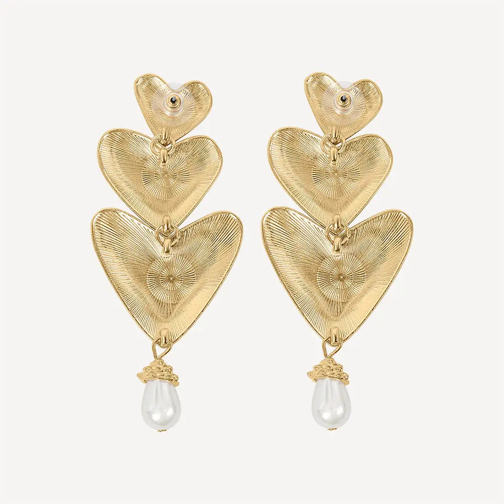 Back part of Party Love Earrings - Gold Heart Jewelry by Margot Bardot Online