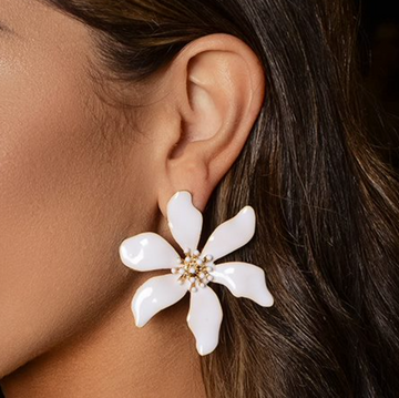 Fleur Flower Earrings - White