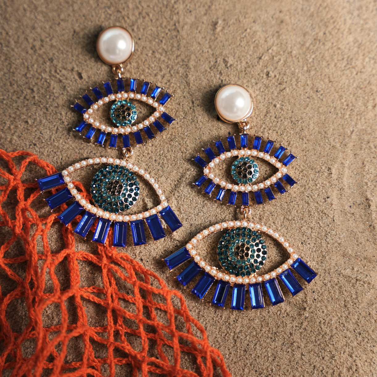 Kia Eye Earrings - Blue