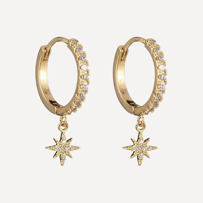 Starburst Small Hoop Earrings - Gold Margot Bardot