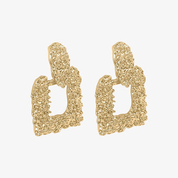 Textured Earrings Square - Gold Margot Bardot Online