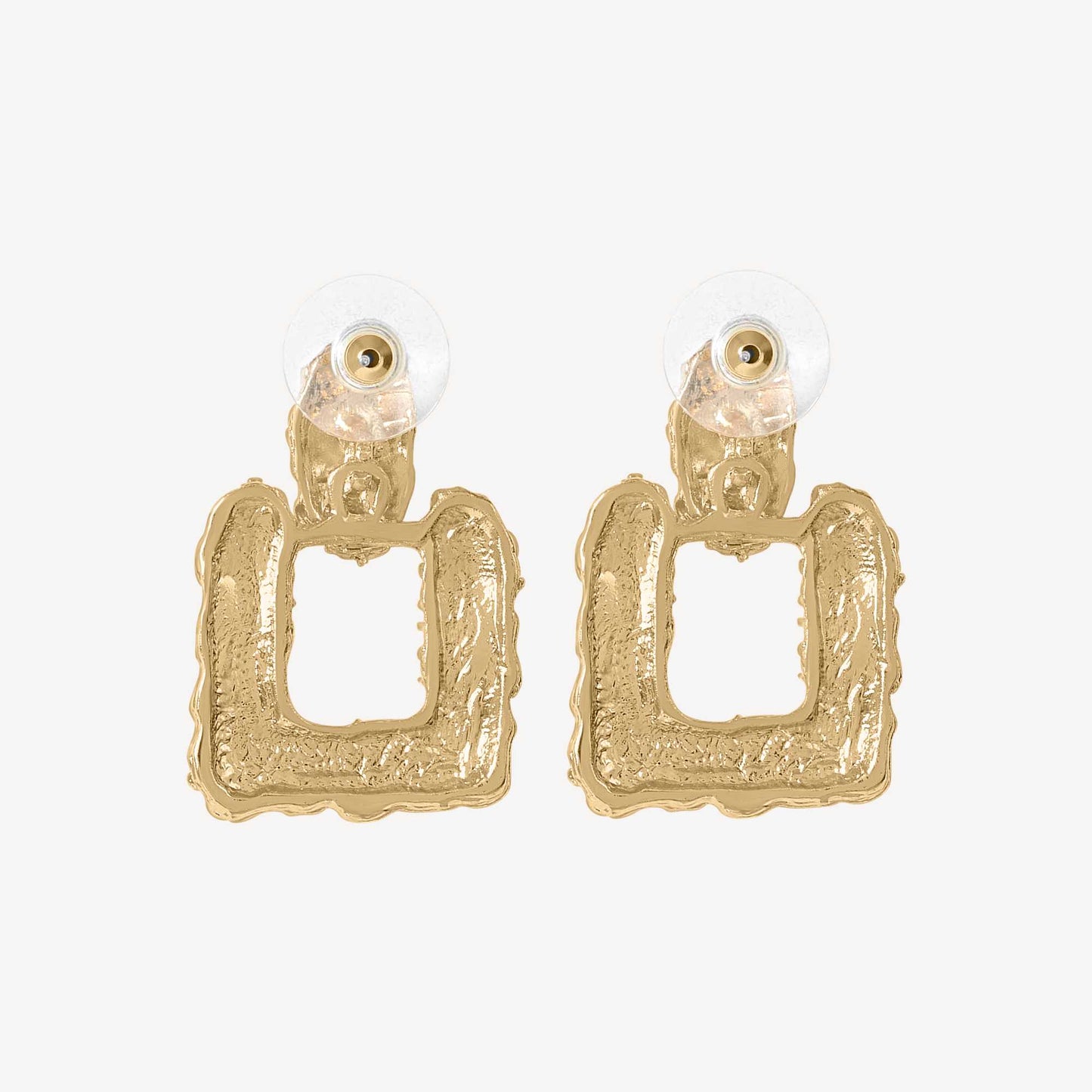 Textured Earrings Square - Gold Margot Bardot Online