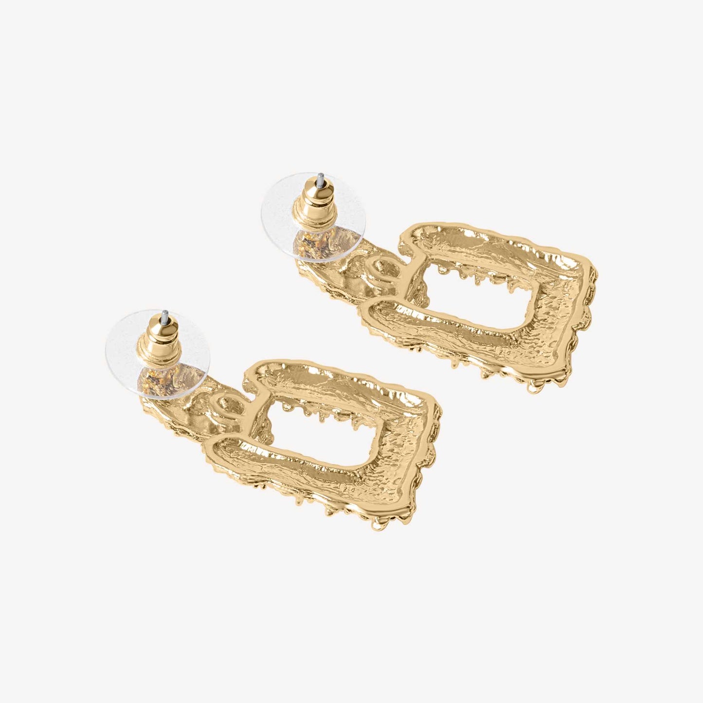 Textured Earrings Square - Gold Margot Bardot Online